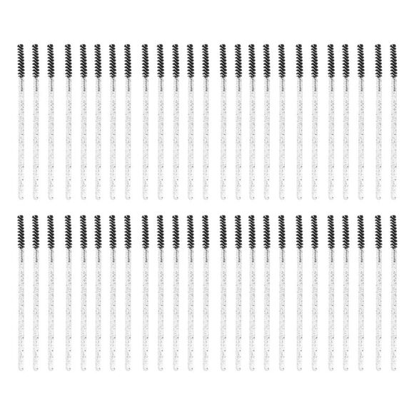 Makeup Disposable Eyelash Brush Transparent Black 50 Pcs - Picture 1 of 5